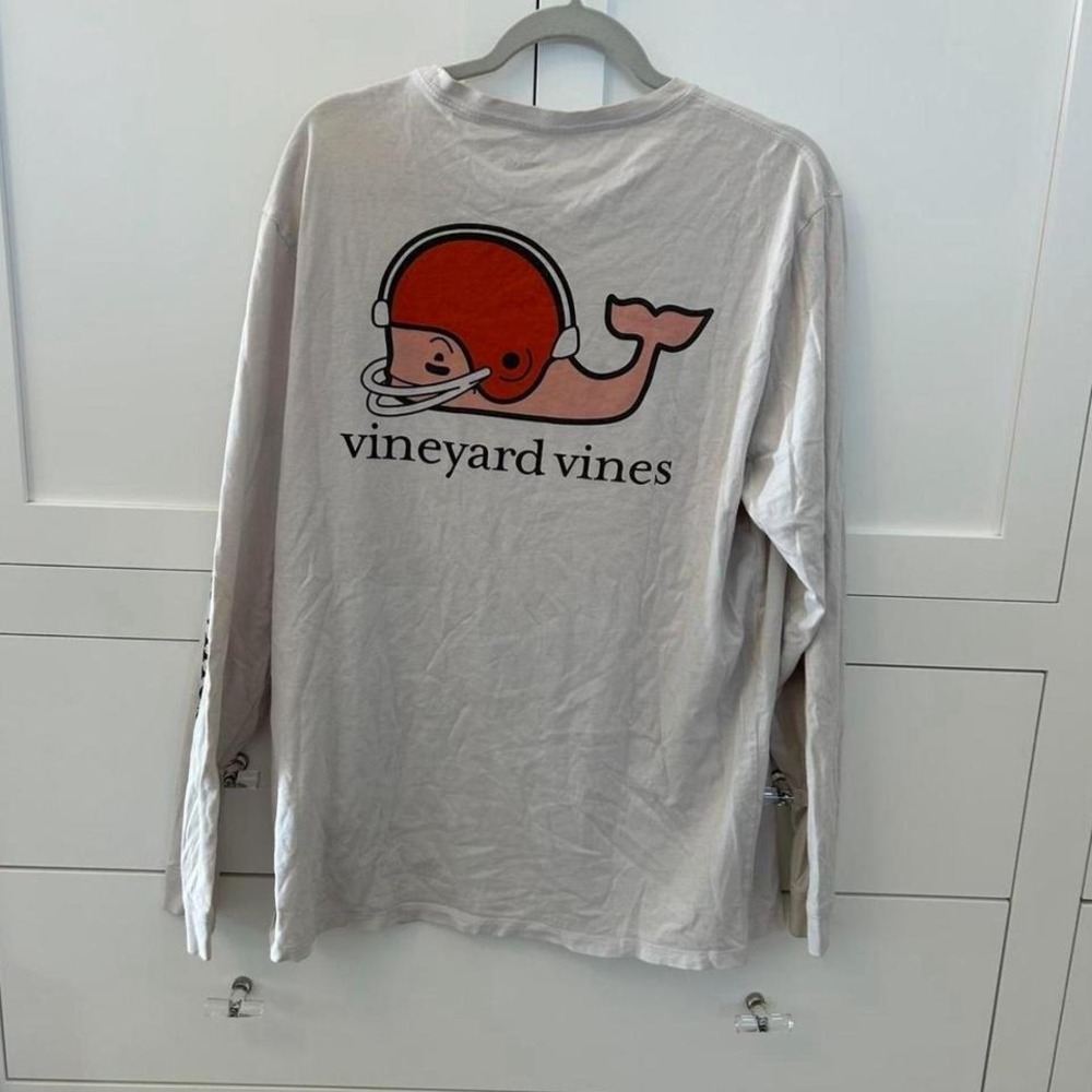 White Clevand Browns Vineyard Vines long sleeve shirt